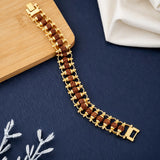 Gold Plated 5 Mukhi Rudraksha Bracelet